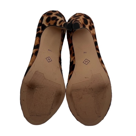 Halogen Rowen Leopard Print Calf Hair Peep Toe Booties Size 7 1/2 Women's - Picture 8 of 9